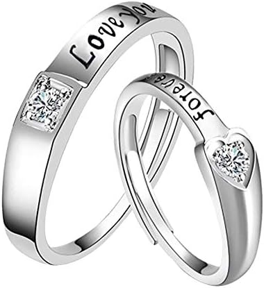 2 אירוסין טבעות לנשים טבעות זוג טבעות מגניב נחושת טבעת עם מתכוונן קשר פתיחת נחושת טבעת