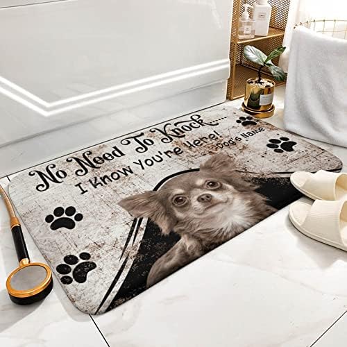 אמבטיה מחצלת צ 'יוואווה דלת מחצלות מותאם אישית אישית טקסט שם לחיות מחמד כלב תמונה קטן קטיפה מחצלות אמבטיה