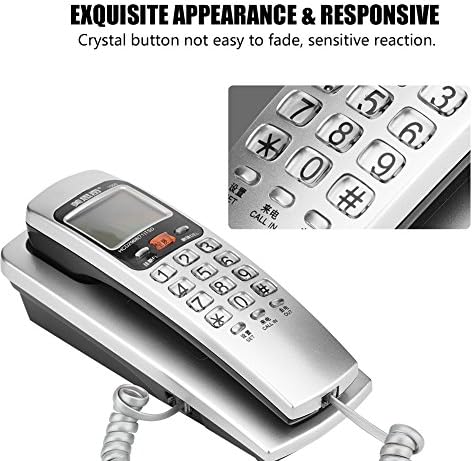 FSK/DTMF מתקשר מזהה טלפון שולחן טלפוני טלפוני עם כפתור קריסטל, שולחן כתיבת שולחן קווי תוסף אופנה טלפון בית £ ¨