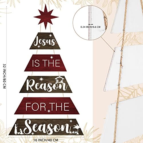 חג המולד שלט עץ ישו ישוע הוא הסיבה לעונה שלט תלייה שלטי קיר חג המולד לעץ חג המולד מקורה לקישוט חופשה לדלת מרפסת