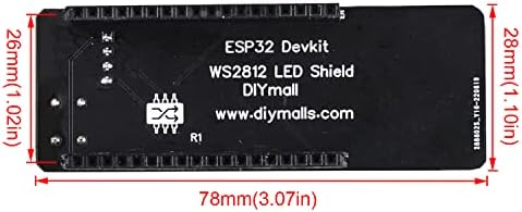 DIYMALL DEVIT V1 ESP32-WROW-32 לוח פיתוח + מחוון סטטוס LED WS2812 RGB