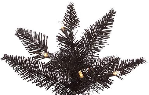 Vickerman 4.5 'x 34 עץ חג המולד מלאכותי של אשוח שחור, מקדים 250 נוריות LED ברורות - עיצוב בית