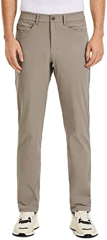 מכנסי גולף של Crz Yoga גברים מכנסי גולף - 33 /35 '' מכנסי עבודה רזים מתאימים למותח מכנסי נסיעה