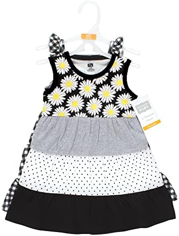 שמלות כותנה לתינוקות של הדסון תינוקות, דייזי שחור, 9-12 חודשים