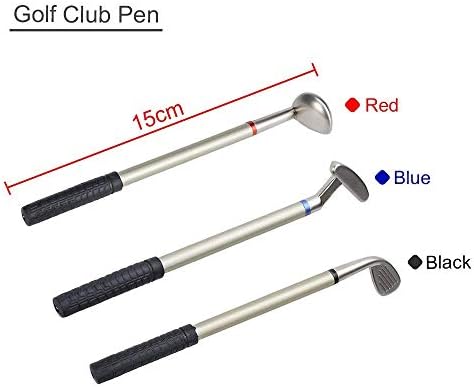 מטרה כפולה יצירתי מעודן גולף עט מחזיק עם 3 חתיכות גולף מועדון עטים, שולחן במשרד קישוט, גולף מזכרות