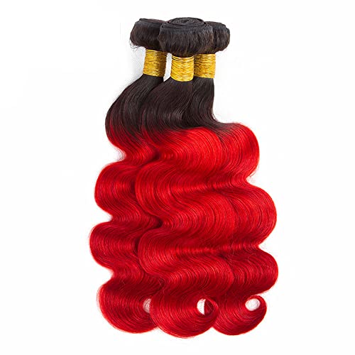אומברה אדום ברזילאי גוף גל שיער 3 חבילות שיער טבעי גוף גל חבילות 26 28 30 אינץ 8 כיתה לא מעובד בתולה לנשים