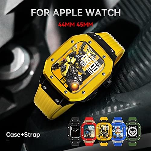 ערכת Mod Mod של Saawee עבור פס Apple Watch Series 8 7 6 5 SE 42 ממ 44 ממ 45 ממ רצועת סיליקון רצועת מתכת אביזרים