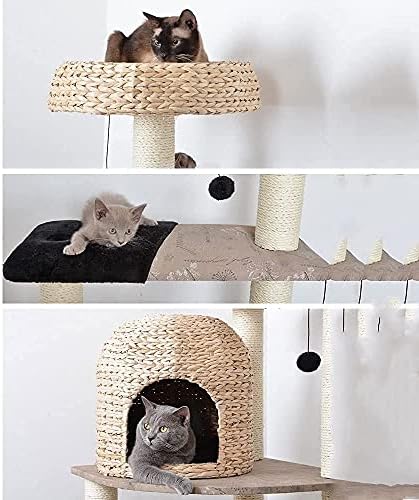 חתול דירת עץ גרוד חתול מגדל סריטות מיטת עץ טיפוס צעצוע פעילות מרכז חיות מחמד לשחק מגדל בית בית דקורטיבי