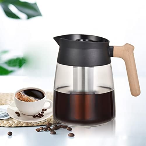 מכונת קפה קפה קרה של Yemookae עם ידית עץ 60oz 12 כוסות קנקן תה זכוכית