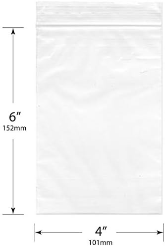 שקיות רוכסן מפלסטיק של פלימור תעשייה, 6 מיל, 4 x 6