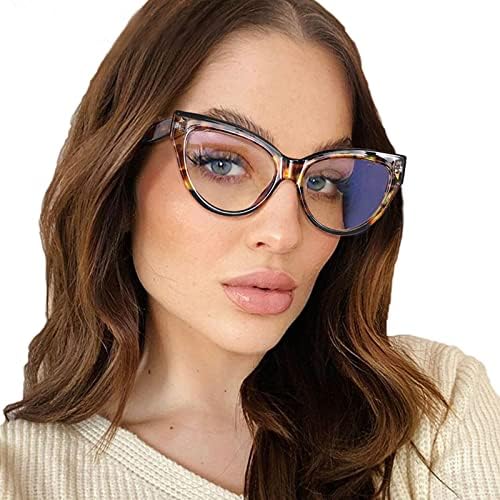 Kfph cateye כחול אור חסימת משקפיים אופנה משקפיים מסגרות עדשה ברורה אנטי UV לנשים