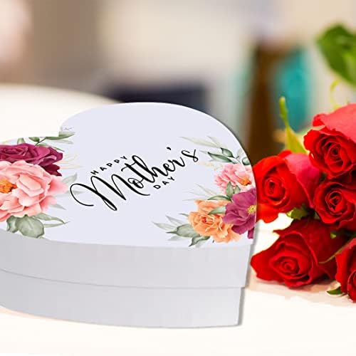 אנדז הוציאה את קופסת המתנה בצורת לב של יום האם עם מכסה, קופסת לב לפינוקים, ממתקים, ממתקים, פרחים, ורדים,