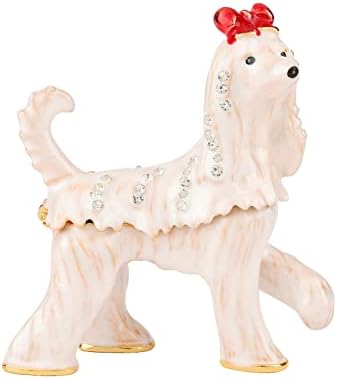 פסלינו חמוד כלב תכשיטי תכשיט תיבת עם צירים יד-צבוע אמייל בעלי החיים קישוטי מתנה עבור בית תפאורה
