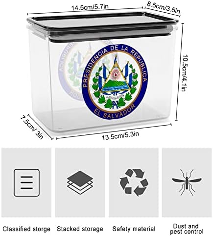 חותם של נשיא אל סלבדור אחסון מכולות ברור פלסטיק תיבת עם מכסים לשימוש חוזר פחי למטבח דגנים חטיפים