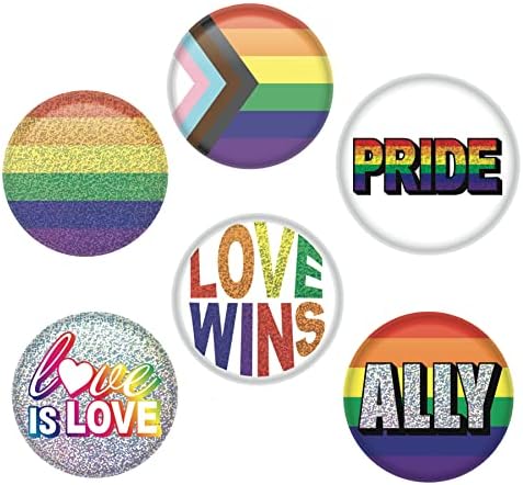 6 יחידות קשת סיכות וכפתורים גאווה גאווה, סיכות גאווה הומואים, סיכת דגל גאווה, סיכת ברית גאווה, אהבה
