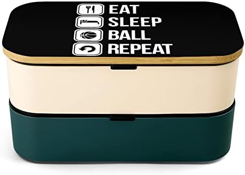 אכלו שינה כדורסל חזור על קופסת בנטו קופסת בנטו דליפת דליפות בנטו קופסאות מזון עם 2 תאים לפיקניק