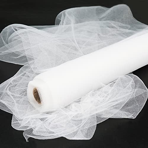 גליל בד טול לבן בסגנון דקו, 54 אינץ ' על 10 מטרים לקישוט מסיבת חתונה בורג סליל, עיצוב תקרה, חצאית