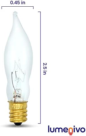 נורות 7.5 וואט מאת לומניבו-מנורת קצה כפוף 120 וולט/130 וולט, נורות נברשת קצה להבה, נורות בצורת להבה