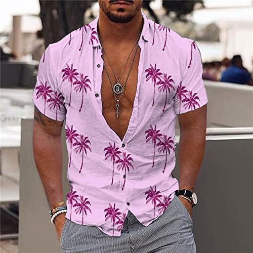 גברים של הוואי חג חולצה אופנה קצר שרוול כפתור למטה אלוהה טרופי מודפס קיץ חופשת חוף חולצות בתוספת גודל
