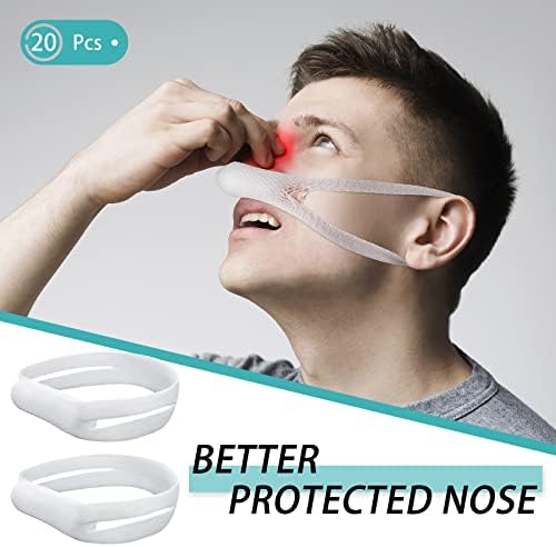 20 יחידות אלסטי האף תחבושת, חיצוני האף תחבושת הלבשה מחזיק עם גבוהה ספיגת קיבולת עבור האף, לבן