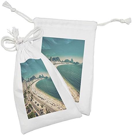 ערכת כיס בדים של חוף וינטג 'של אמבסון סט של 2, חוף קופקאבנה איפנמה סוכר הר כיכר בריו בחופי העולם המפורסם,