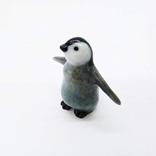 Witnystore 1¼ זעיר פינגווין פינגווין קרמיקה - עתק חרס עתק של בעלי חיים אספנות - ציפורים מיניאטורות בית