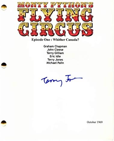 טרי ג'ונס חתום על חתימה - תסריט טייס מלא של מונטי פייתון של מונטי פייתון - ג'ון קליז, טרי גיליאם, גרהאם צ'פמן,