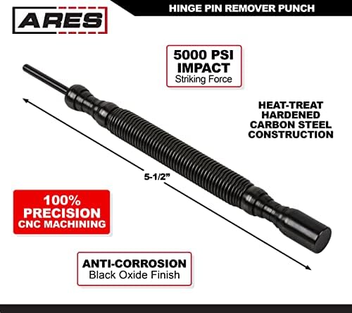 ARES 10063-2 אריזת ציר מסיר סיכה אגרוף - CNC -דיוק מעונה - גימור תחמוצת שחור אנטי -קורוזיה - 5000 PSI כוח