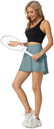 חצאיות טניס טניס של Haowind לנשים עם כיסים זורמים קפלים גולף ספורט חצאית אתלטית מכנסיים עם משיכה אלסטית