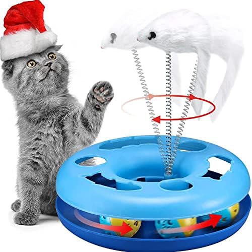 OALLK צעצועי חתולים מצחיקים לחתולים מקורה חתולים אינטראקטיביים של צעצועים לחתלתולים עם צעצוע של Catnip Spring Pet