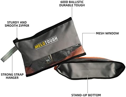 Melotough 2 Pack כלי רוכסן שקית רוכסן מארגן אחסון עמיד + תיק כלי רוכסן, שקיות רוכסן קטנות/מארגן