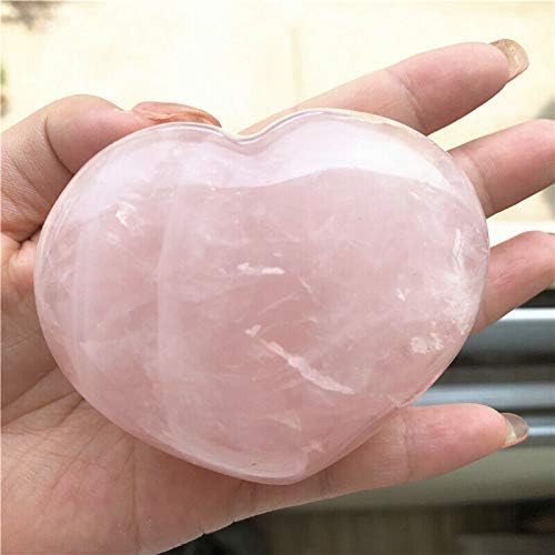 Binnanfang AC216 1PC בצורת לב ורד טבעי גביש לב אבן ורוד קוורץ דגימות ריפוי אבנים טבעיות ומינרלים