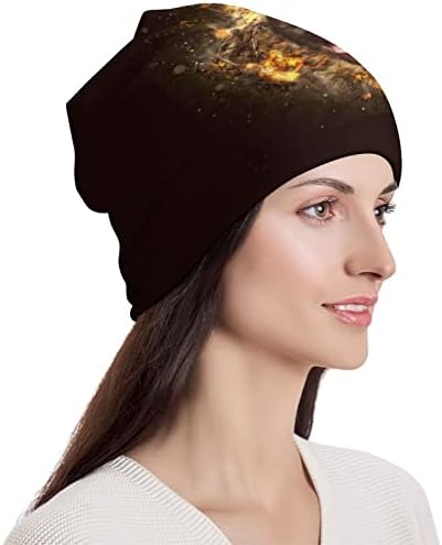 האריה בחושך כפת כובע רך חם מלא בסוודרים כובע גולגולת כובע שינה כובע עבור יוניסקס