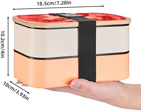 קופסת בנטו של פרוסת עגבניות עם רצועה מתכווננת משודרגת, מיכל אוכל אטום דליפה לשימוש חוזר, BPA בחינם, אופנה