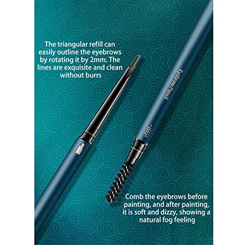 עיפרון גבות עמיד למים לאורך זמן לא דוהה משולש טיפ טבעי צבע כפול הסתיים עיפרון גבות עם סליל עין מצח סטנסיל