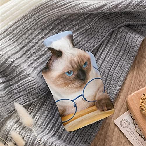 בקבוק מים חמים לחתול עם כיסוי רך לדחיסה חמה וטיפול בקור הקלה בכאב 6 על 10.4 אינץ