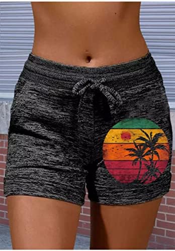 מכנסיים קצרים מזיעה של קיץ המותניים לנשים לנשים מזדמנים חדר כושר מפעיל מכנסיים קצרים חופשה חוף חוף נוח