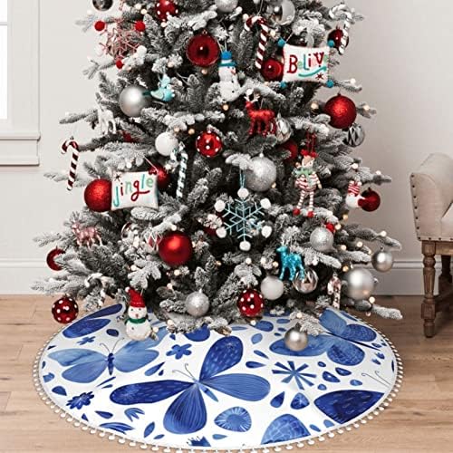 פרפר בצבעי מים כחולים עץ חג המולד קישטורים קישטורים לחווה לחג המולד של חג המולד עץ עץ מחצלת מחצלת חתונה קישוטים
