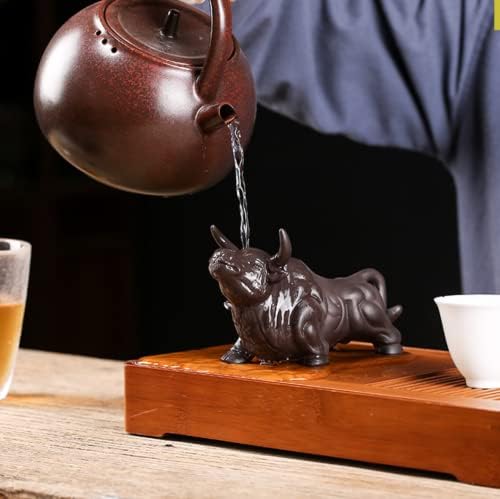 בוטיק בקר בקר חיית מחמד ריהוט לבית סגול בקר בול קונגפו מגש תה פסלים מלאכה לאוהבי תה