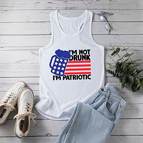 גופיות טנקים של נשים דגל אמריקאי חולצות הדפס