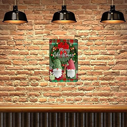 עיצוב קיר פח מתכת גמדי חג שמח זרים שלט מתכת תפאורה ביתית לדלת הכניסה למטבח חדר פטיו מוסך אמבטיה