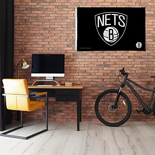 RICO Industries NBA ברוקלין נטס 3 'x 5' דגל באנר - חד צדדי - מקורה או בחוץ - עיצוב ביתי