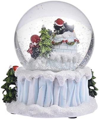 קופסת מוסיקה גלובוס שלג גלובוס שלג חג המולד פינגווין כדור קריסטל שלג קופסת מוזיקה לילה אור שנה חדשה קישוטים