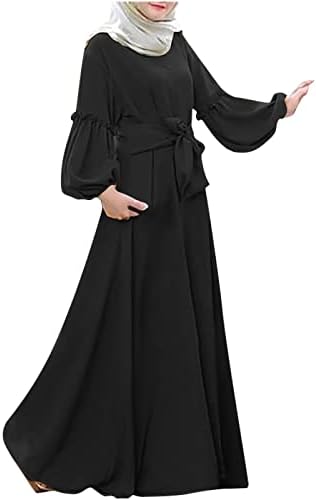 שמלות מוסלמיות לנשים שרוולים ארוכים בגדי תפילה שמלת חלוק גבירותיי אסלאמיות שמרניות עבאיה מקסי קפטן שמלה