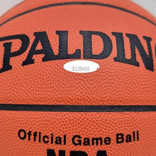 Kobe Bryant חתימה רשמית NBA עור Spalding Game כדורסל כדורסל לוס אנג'לס לייקרס שם מלא Tristar Holo 128488 -