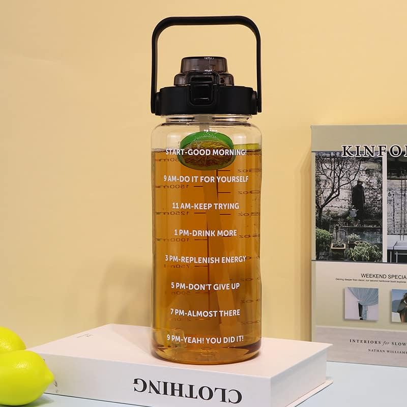 בקבוק מים ספורט מוטיבציוני 64 גרם עם שרוול וטרטן BPA חינם בקבוק מים ספורטיביים בחינם לגברים ונשים