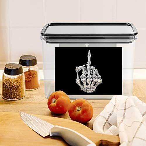 גולגולת אמצע אצבע אחסון קופסא פלסטיק מזון ארגונית מיכל מיכלי עם מכסה למטבח
