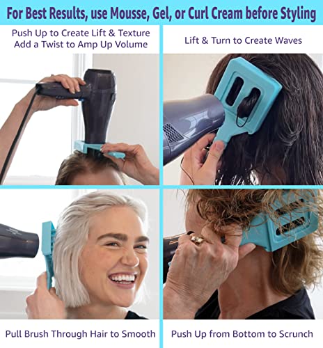 CLM Volumizer Brush - אידיאלי לעיצוב שיער ישר, גלי ומתולתל - קל לשימוש, כלי עיצוב שיער ניידים, תיק מתנת