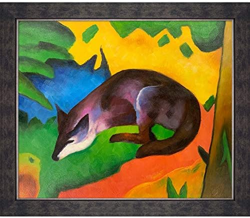 La Pastiche Blue Black Fox ציור שמן ממוסגר, 28 x 24, Multi