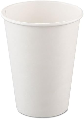 חברת כוסות סולו 412 און-2050 כוסות נייר חד פעמיות למשקה חם, 12 אונקיות, לבן, מארז של 1,000